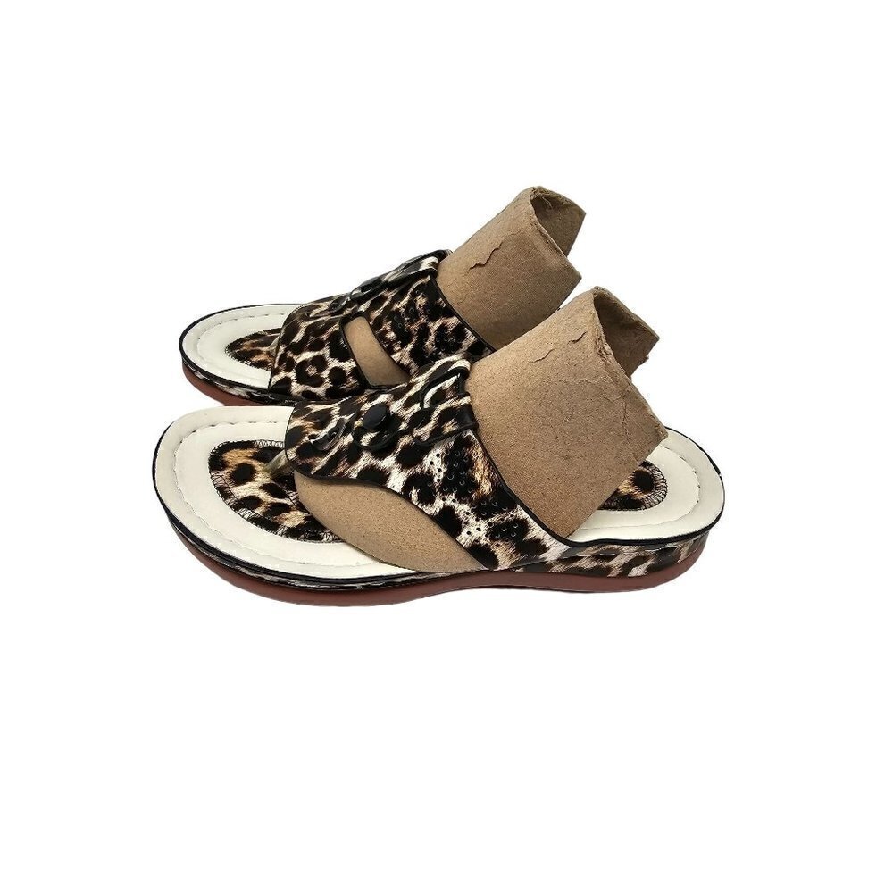 Leopard T-Strap Sandals Size 38 - Picture 5 of 10
